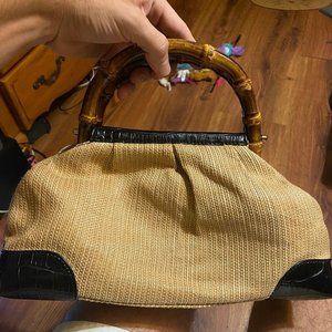 Ann Taylor LOFT Purse/Shoulder Bag with bamboo